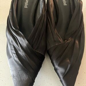 Jeffrey Campbell Black Satin Mules